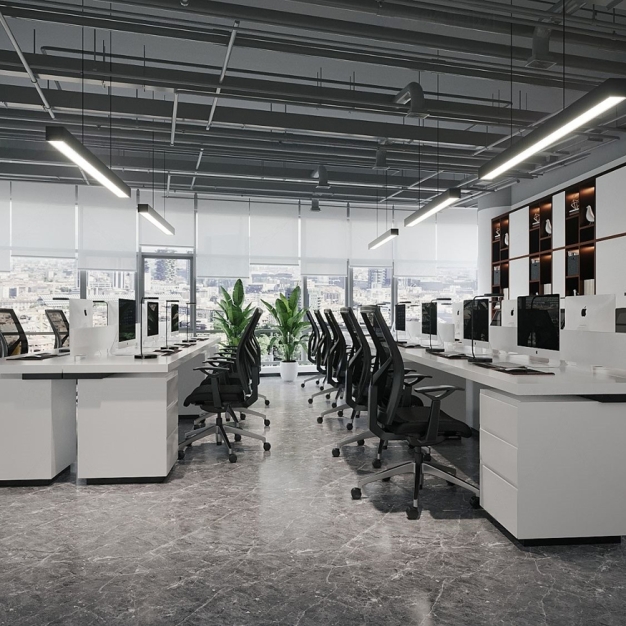 现代敞开式办公区3D模型